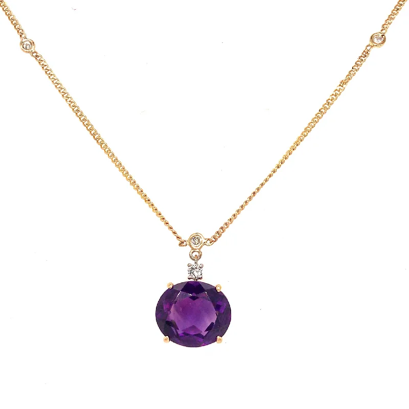 Premium Jewelry Now Available At Special Discounts Amethyst Diamond By the Yard Necklace