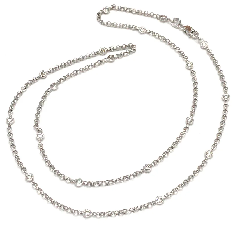 Affordable Luxury Jewelry For Every Occasion 18k Gold Diamond By the Yard Chain Necklace