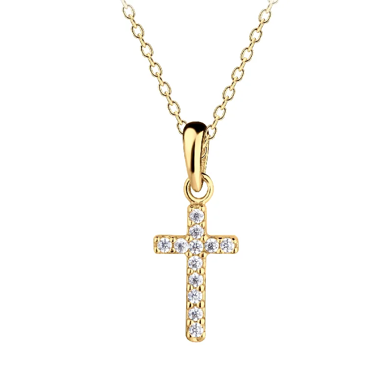 Affordable Gold-Plated Jewelry For Modern Fashion 14K Gold-Plated Children's Cross Necklace with CZs for Girls Affordable Gold-Plated Jewelry For Modern Fashion 14K Gold-Plated Children's Cross Necklace with CZs for Girls