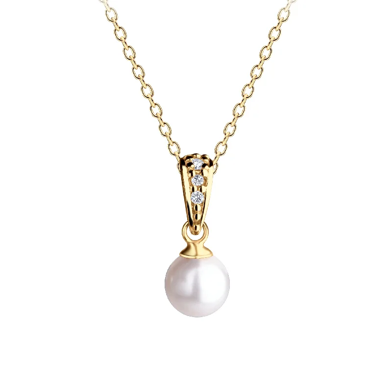 Luxury Jewelry Sale – Sparkle For Less 14K Gold-Plated Children's White Pearl Necklace