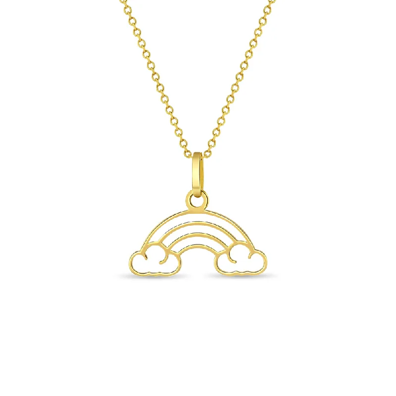 Affordable Elegance – Premium Jewelry At Special Prices 14k Gold Whimsical Rainbow Outline Kids / Children's / Girls Pendant/Necklace