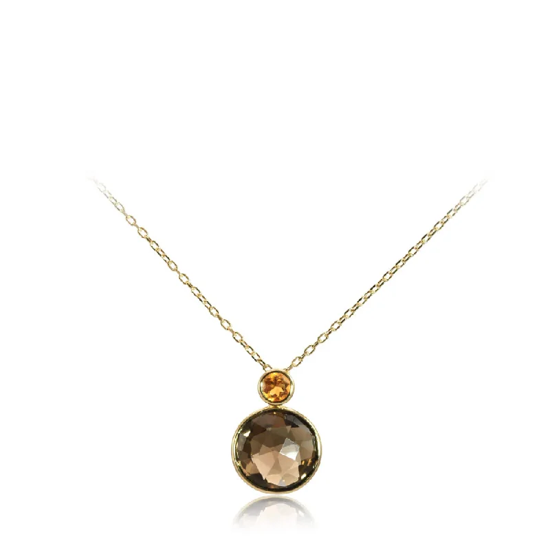Luxury Jewelry Without The Luxury Price Tag 14k Smokey Quartz & Citrine Pendant Necklace Luxury Jewelry Without The Luxury Price Tag 14k Smokey Quartz & Citrine Pendant Necklace