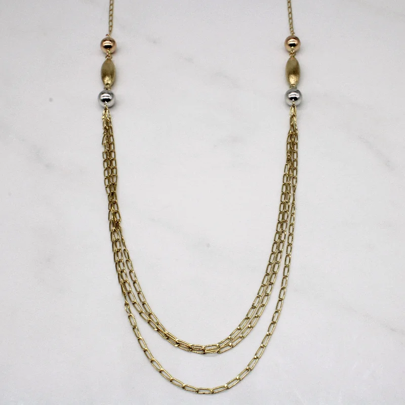 Shop Elegant Jewelry At Unbeatable Prices 14k Tri Tone Gold Tiered Necklace | 27" |