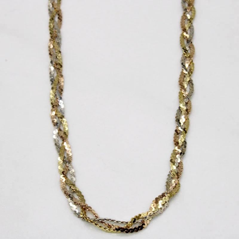 Shop Trending Jewelry With Exclusive Savings 14k Tri Tone Gold Woven Necklace | 15" |