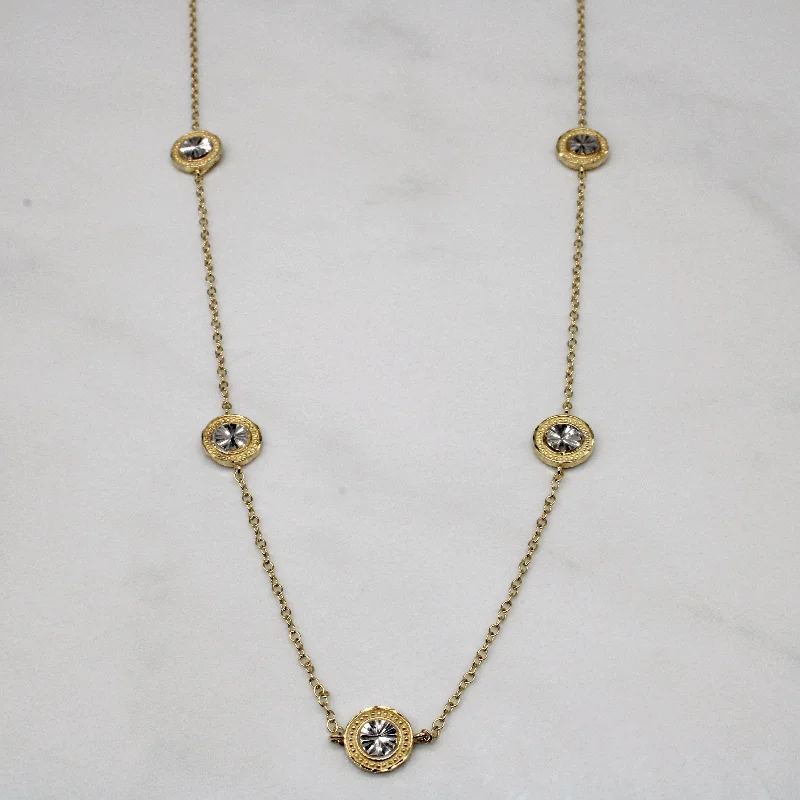 Dainty Floral Jewelry For Feminine Elegance 14k Two Tone Gold Necklace | 36" |