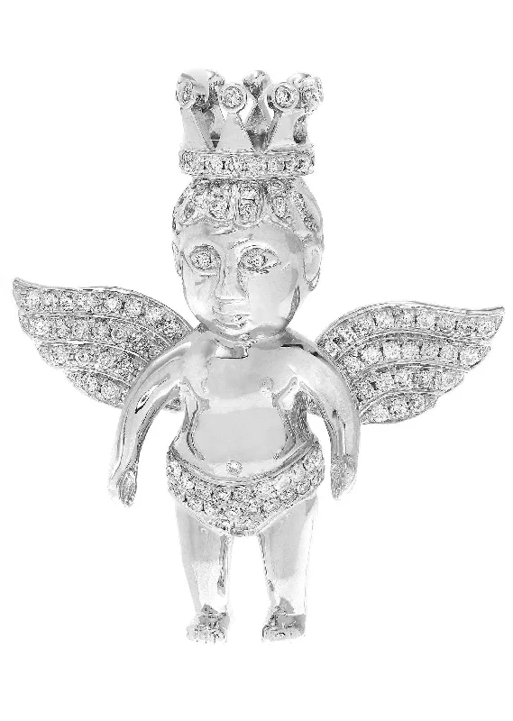 Fashion-Forward Geometric Jewelry For Contemporary Style Diamond Angel Pendant | 21.97 Grams | 1.66 Carats