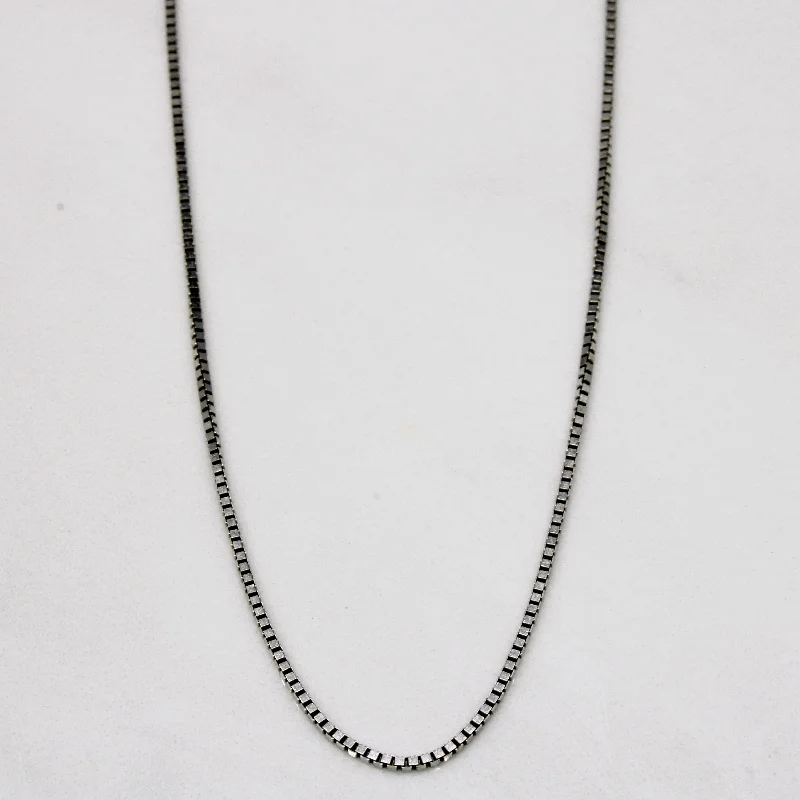 Unique Jewelry Designs Now At Discounted Rates 14k White Gold Box Link Chain | 18" |