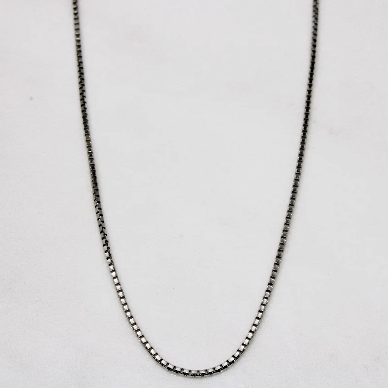 Fashion-Forward Geometric Jewelry For Contemporary Style 14k White Gold Box Link Chain | 20" |