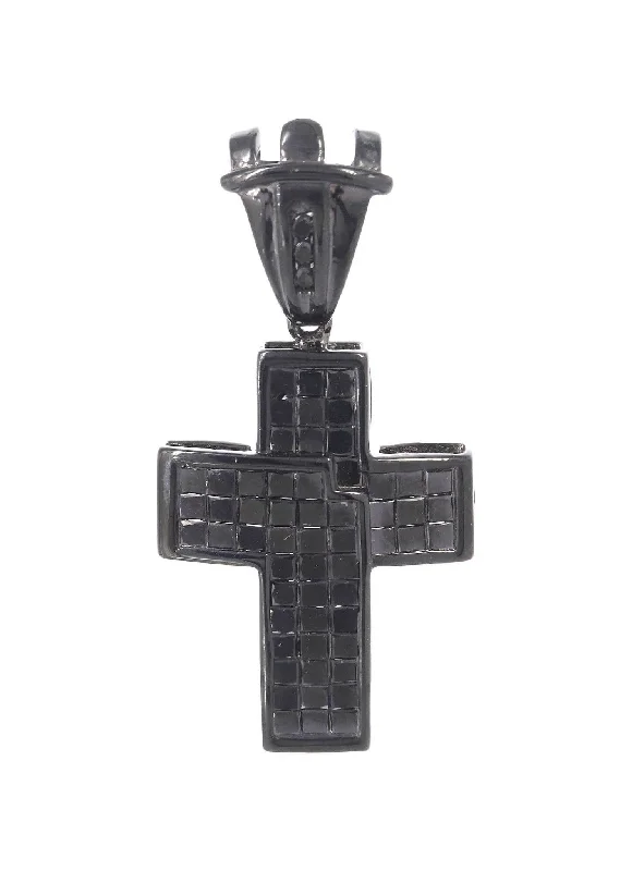 Bohemian-Inspired Jewelry For Free-Spirited Fashion Black Diamond Cross Pendant | 1.45 Carats | 4.48 Grams