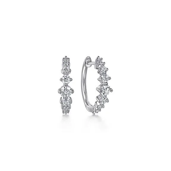 Unique Jewelry For Less – Shop The Sale Now 14K White Gold Graduating Diamond Huggie Earrings