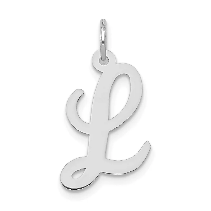 Must-Have Jewelry Pieces At Reduced Prices 14k White Gold Medium Script Initial L Charm