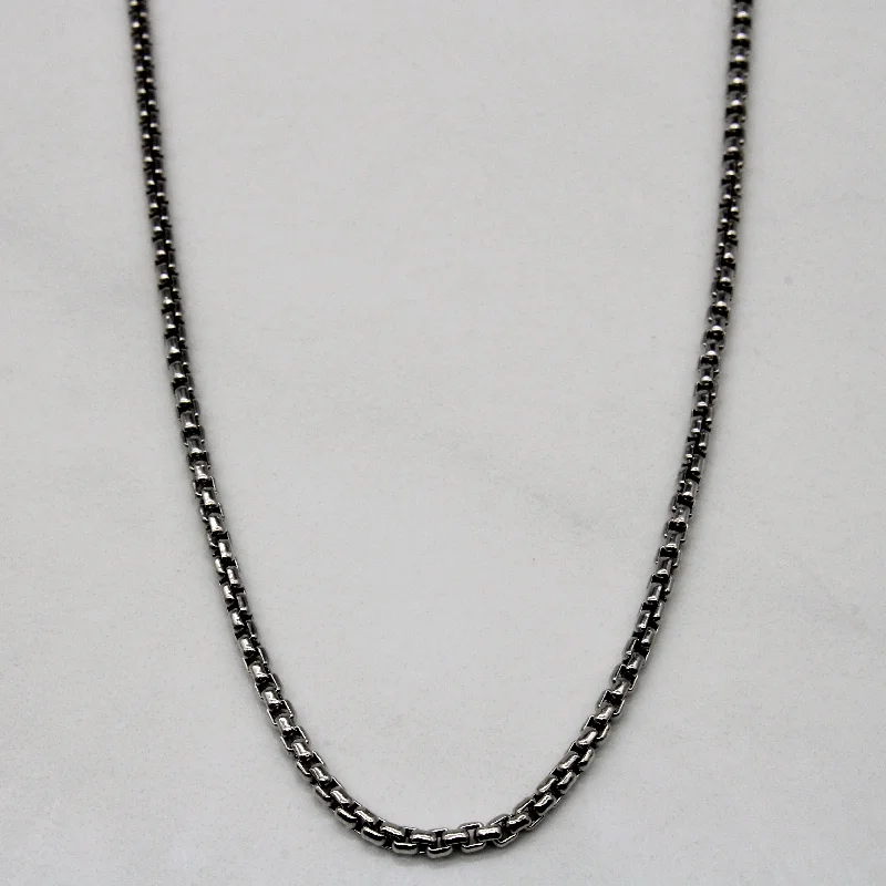 14k White Gold Modified Box Chain | 24" |