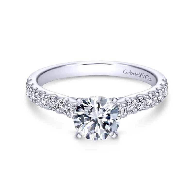 Unique Jewelry Designs Now At Discounted Rates 14K White Gold Round Diamond Engagement Ring