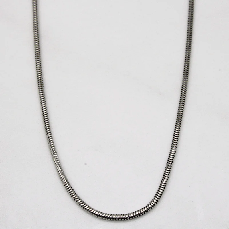 14k White Gold Tube Chain | 17" |