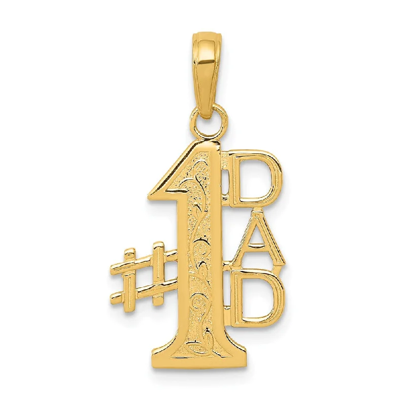 Last Chance To Shop High-End Jewelry At Markdown Prices 14k Yellow Gold #1 Dad Pendant, 14mm