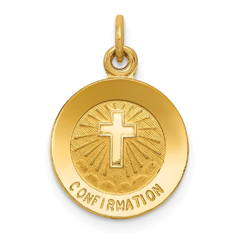 14k Yellow Gold 12mm Confirmation Disc Charm