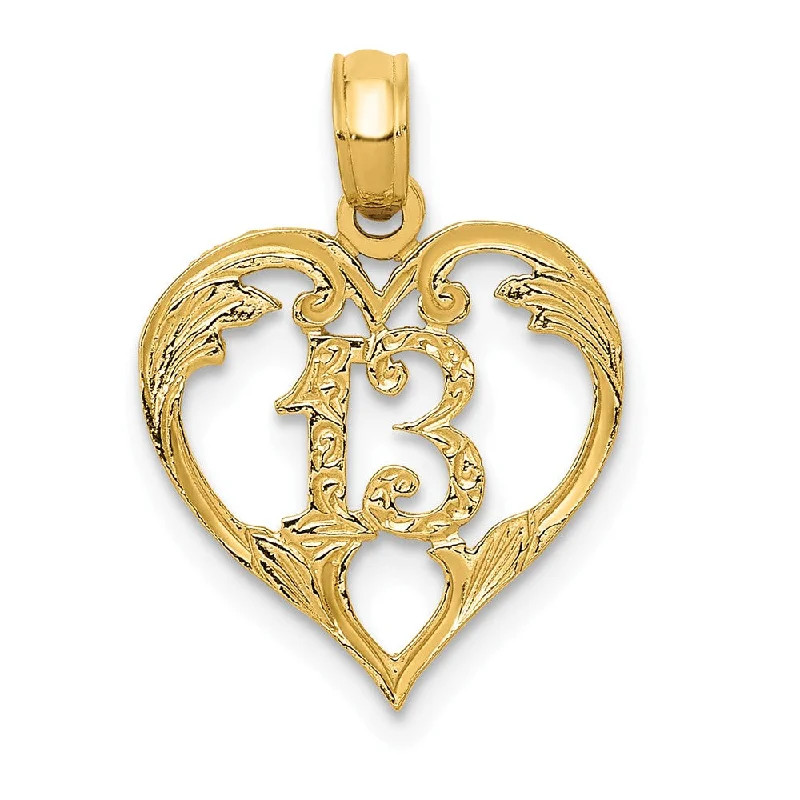 Get Your Favorite Jewelry At The Best Price 14k Yellow Gold 13 In Heart Cut Out Pendant, 13mm