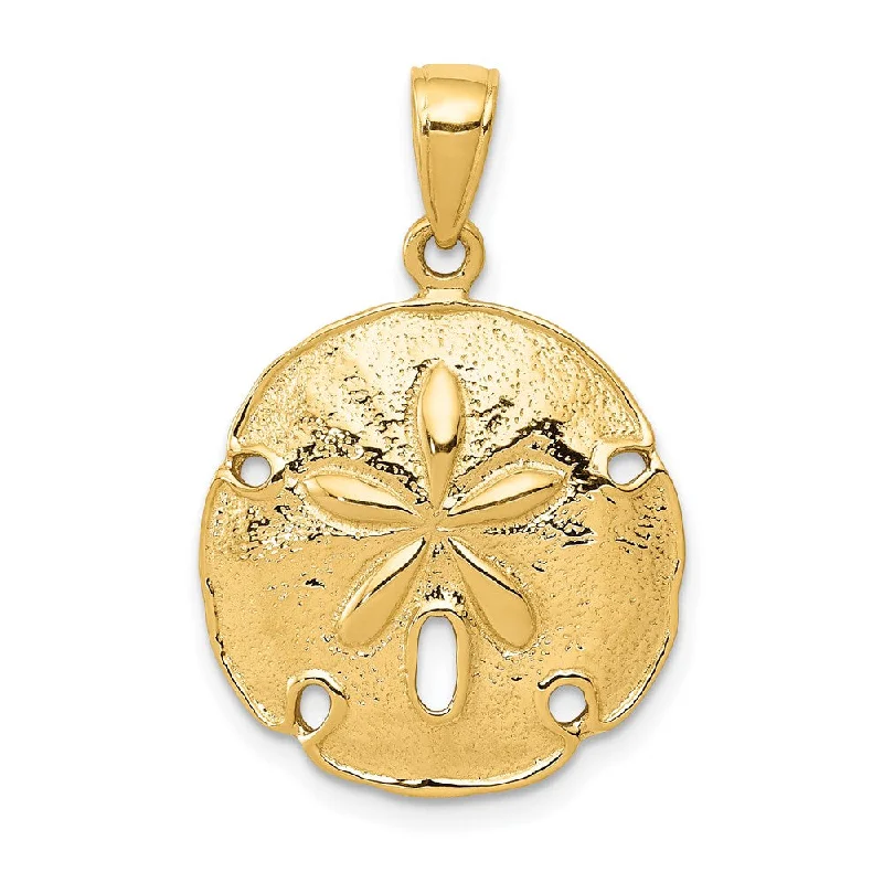 Special Jewelry Deals – Upgrade Your Collection 14k Yellow Gold 18mm Sand Dollar Pendant