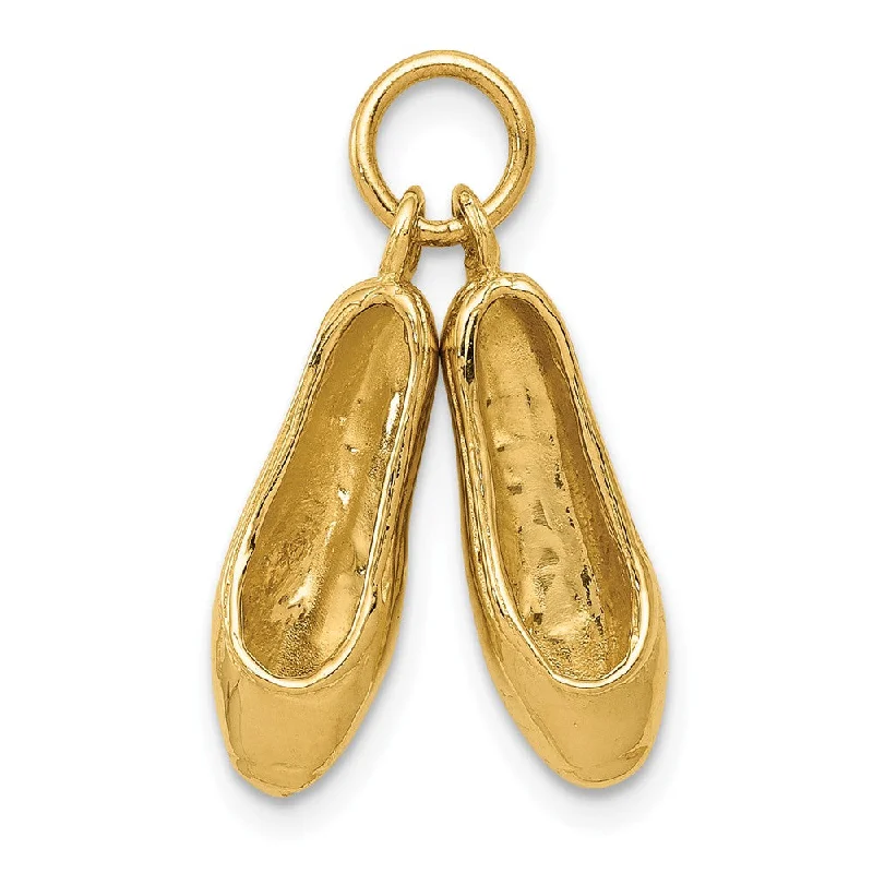 Premium Jewelry, Premium Discounts – Act Fast 14k Yellow Gold 3D Moveable Ballet Slippers Pendant Premium Jewelry, Premium Discounts – Act Fast 14k Yellow Gold 3D Moveable Ballet Slippers Pendant