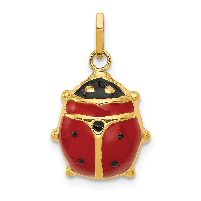 Sparkle For Less – Shop Jewelry Deals Now 14k Yellow Gold 3D Red Enameled Ladybug Charm, 13mm Sparkle For Less – Shop Jewelry Deals Now 14k Yellow Gold 3D Red Enameled Ladybug Charm, 13mm