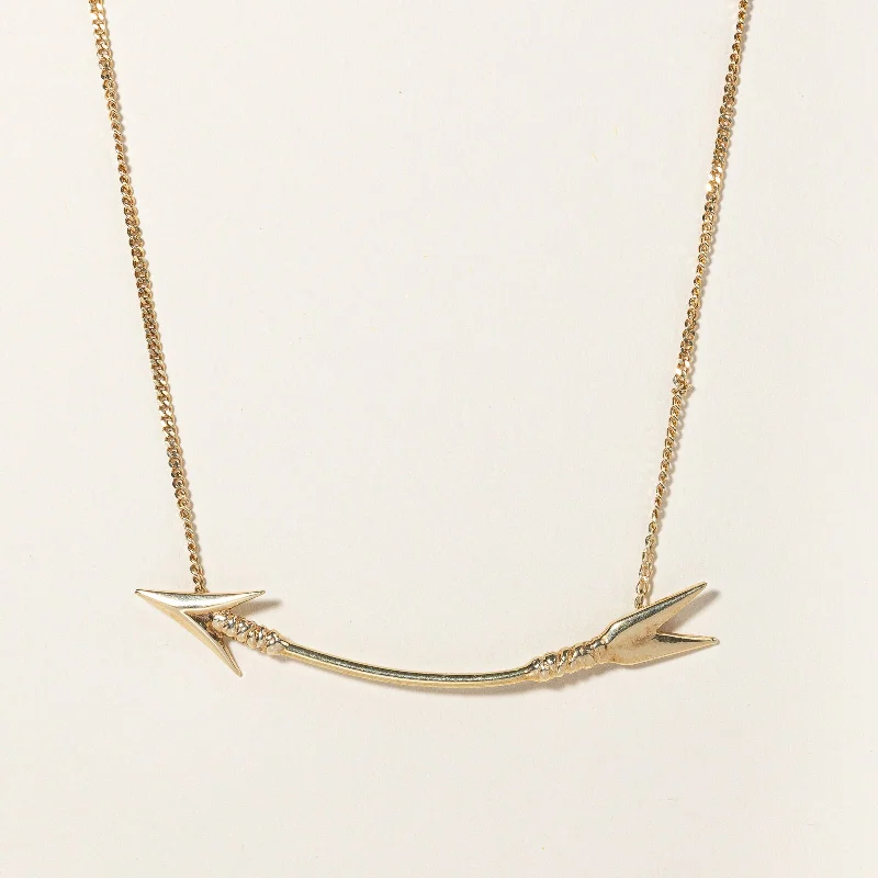 Affordable Luxury Jewelry For Every Occasion 14k Yellow Gold Arrow Pendant Choker | 15" | Affordable Luxury Jewelry For Every Occasion 14k Yellow Gold Arrow Pendant Choker | 15" |