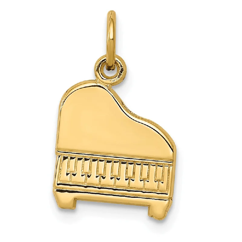 14k Yellow Gold Baby Grand Piano Charm