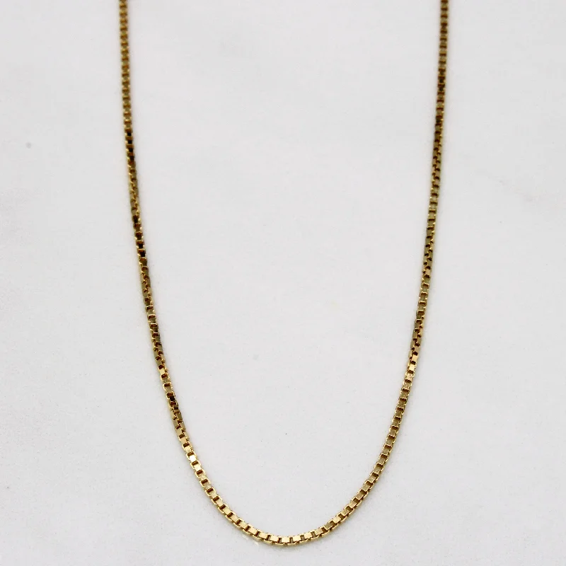 Romantic Heart-Shaped Jewelry For Special Gifts 14k Yellow Gold Box Link Chain | 20" |