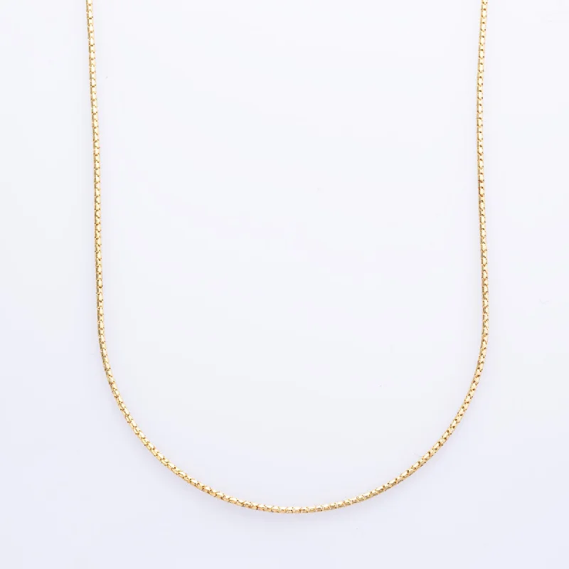 14k Yellow Gold Rounded Box Chain | 18" |