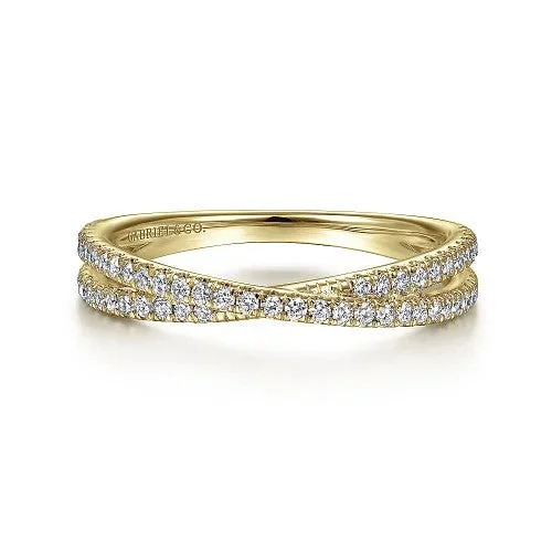 Unlock Unbeatable Jewelry Deals Before They’Re Gone 14K Yellow Gold Criss Cross Diamond Stackable Ring