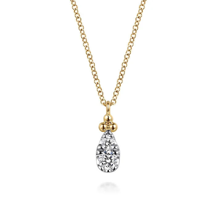 Best Jewelry Deals – Shop Premium Pieces At Great Prices 14K Yellow Gold Diamond Bujukan Teardrop Pendant Necklace