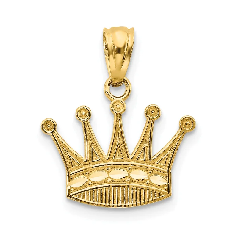 Shine In Style – Shop Jewelry Discounts Today 14k Yellow Gold Diamond Cut Flat Crown Pendant, 15mm (9/16 inch)