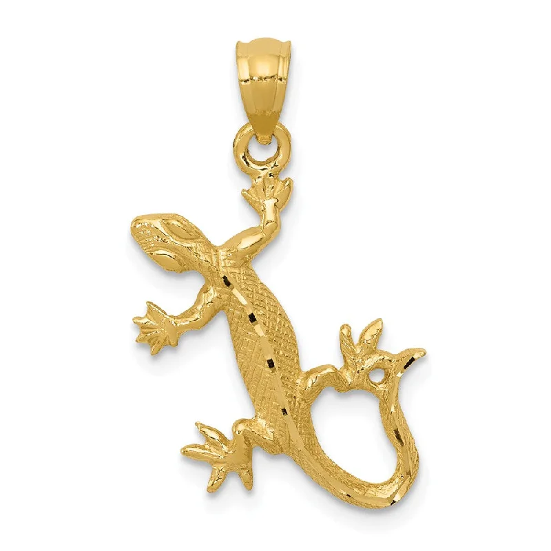 Get The Sparkle You Love At Prices You Adore 14k Yellow Gold Diamond Cut Gecko Pendant Get The Sparkle You Love At Prices You Adore 14k Yellow Gold Diamond Cut Gecko Pendant