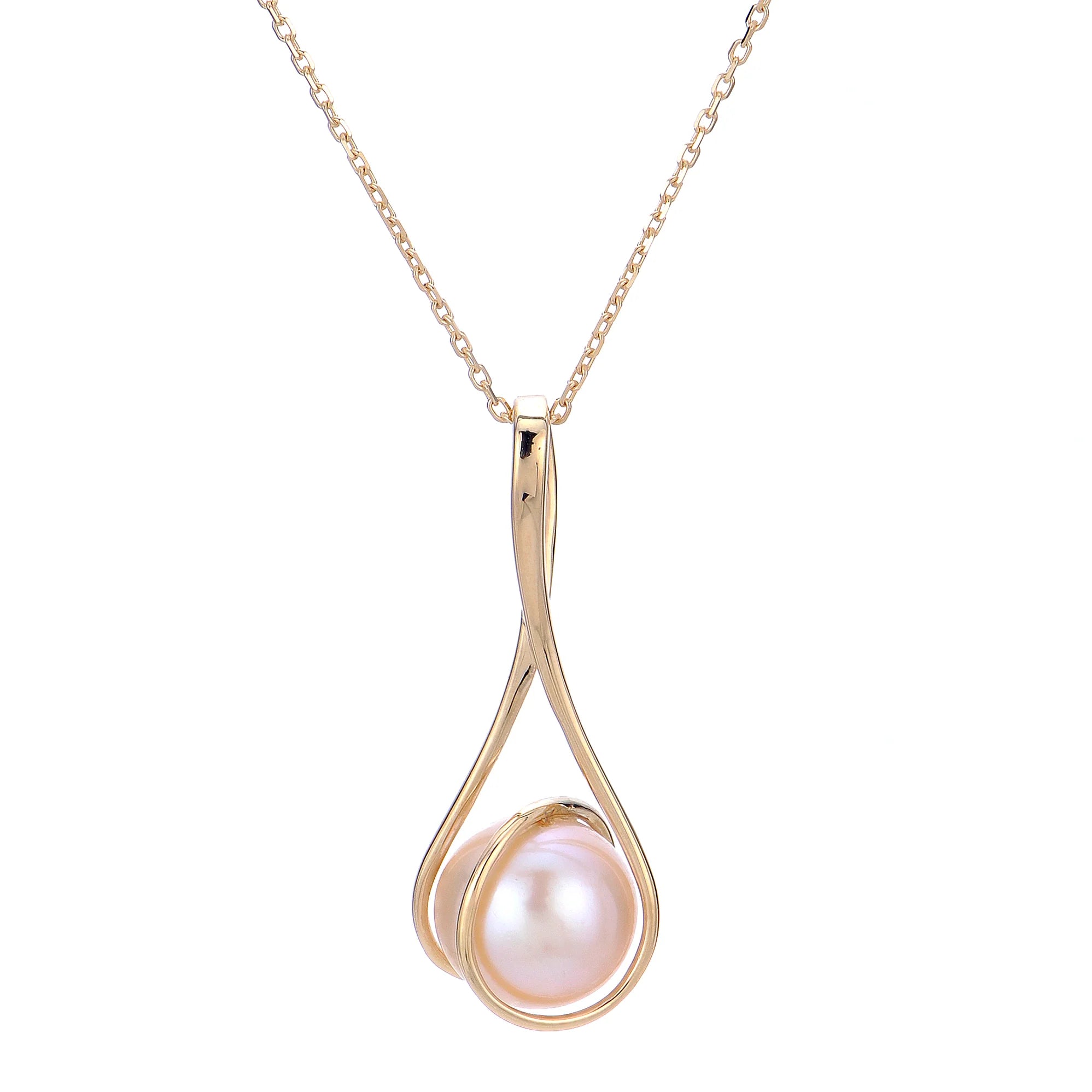 Shine In Style – Shop Jewelry Discounts Today 14K Yellow Gold Freshwater Pearl Twist Drop Pendant