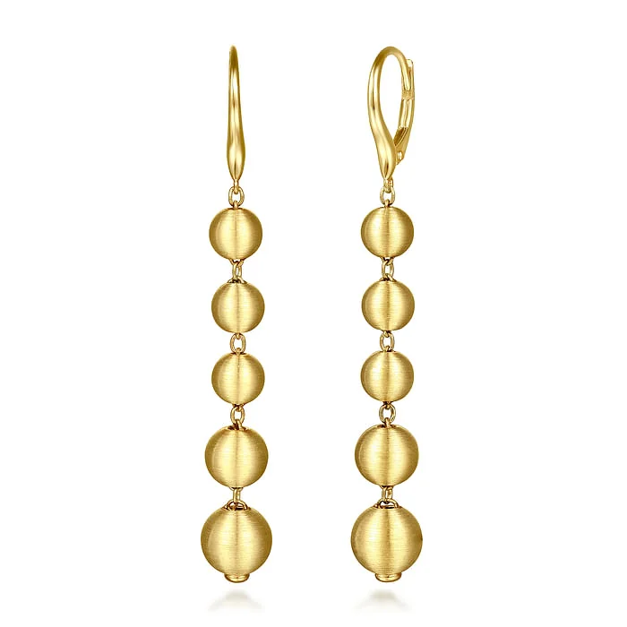 Gorgeous Jewelry, Limited-Time Savings 14K Yellow Gold Graduating Bujukan Beads Leverback Drop Earrings