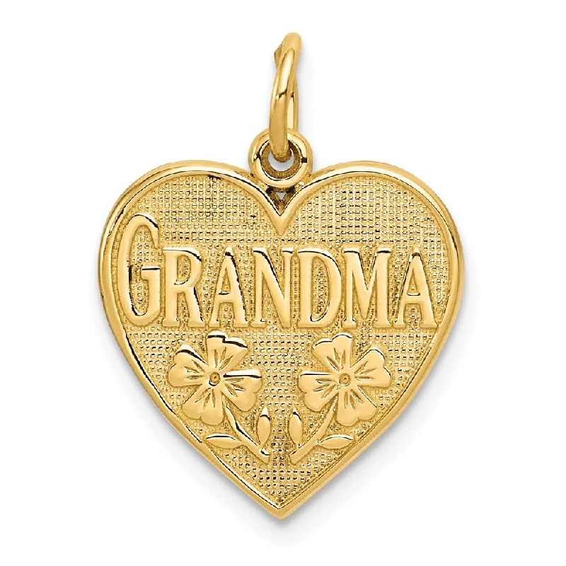 Limited-Time Jewelry Discounts – Shine Without The Splurge 14k Yellow Gold Grandma Heart with Flowers Charm or Pendant, 16mm