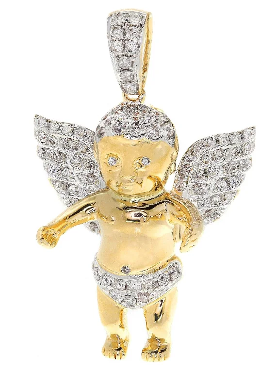 Versatile Layering Jewelry For Effortless Chic Diamond Angel Pendant | 10.5 Grams | 0.83 Carats