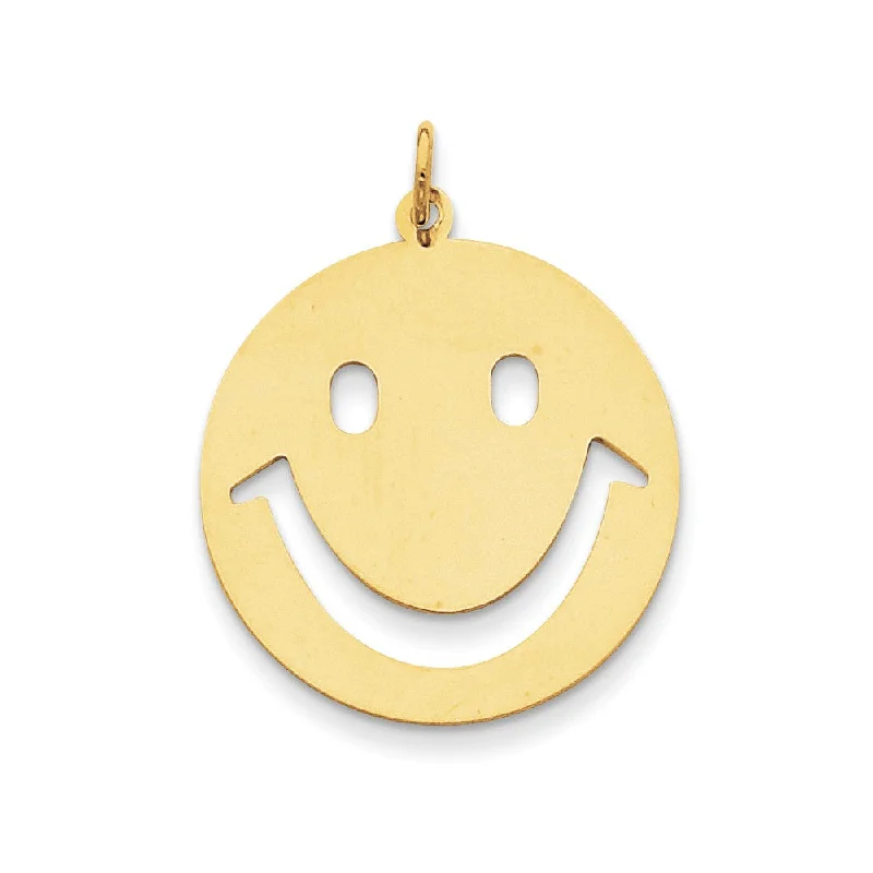 Grab Exquisite Jewelry At The Lowest Prices 14k Yellow Gold Polished Cutout Smiley Face Pendant, 25mm (1 inch)