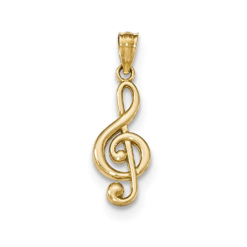 Best Jewelry Deals – Premium Quality At Exclusive Discounts 14k Yellow Gold Polished Treble Clef Pendant, 9 x 25mm (3/8 x 1 inch)