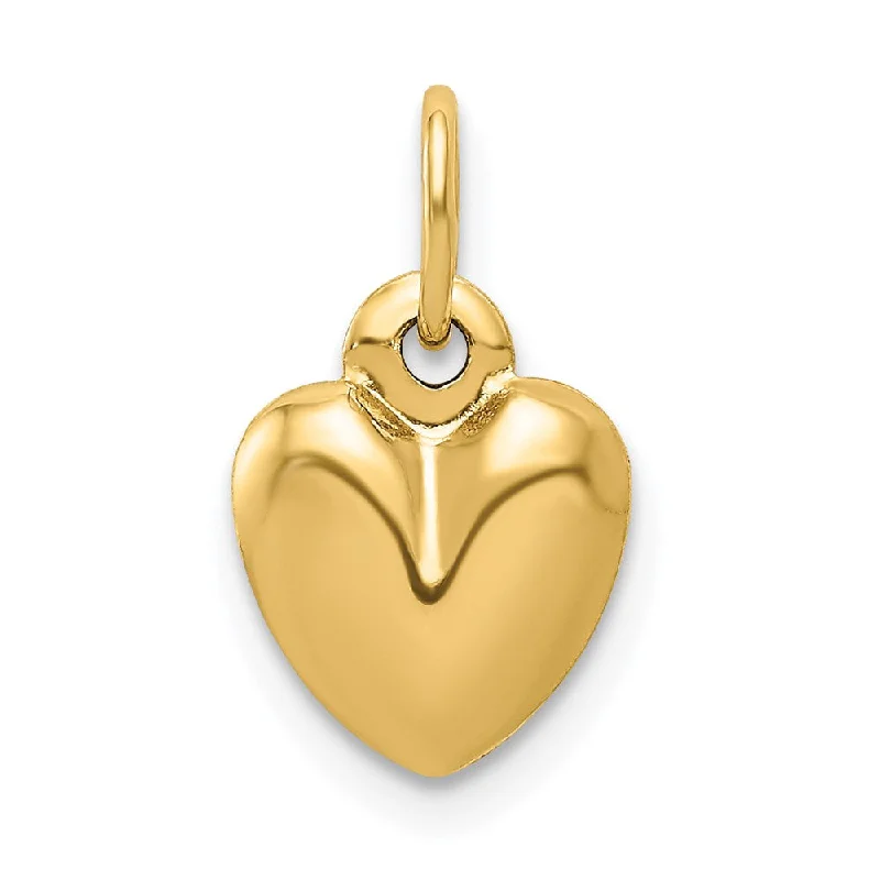 Luxury Meets Affordability – Jewelry Sale Now Live 14k Yellow Gold Puffed Heart Charm, 8mm