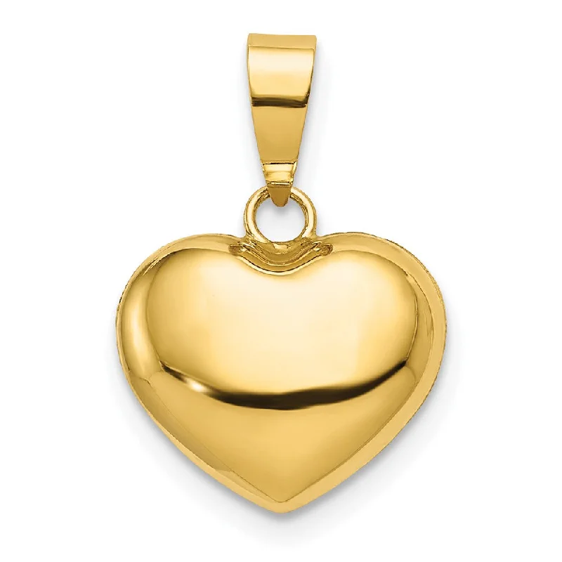Last Chance To Grab Your Favorite Jewelry At A Discount 14k Yellow Gold Puffed Heart Charm or Pendant, 12mm
