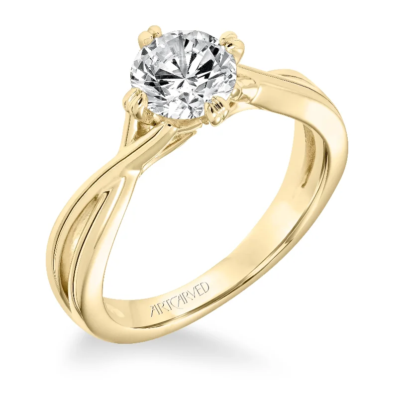 The Perfect Accessory For Less – Jewelry Sale Live ARTCARVED 14K Yellow Gold Twist Solitaire