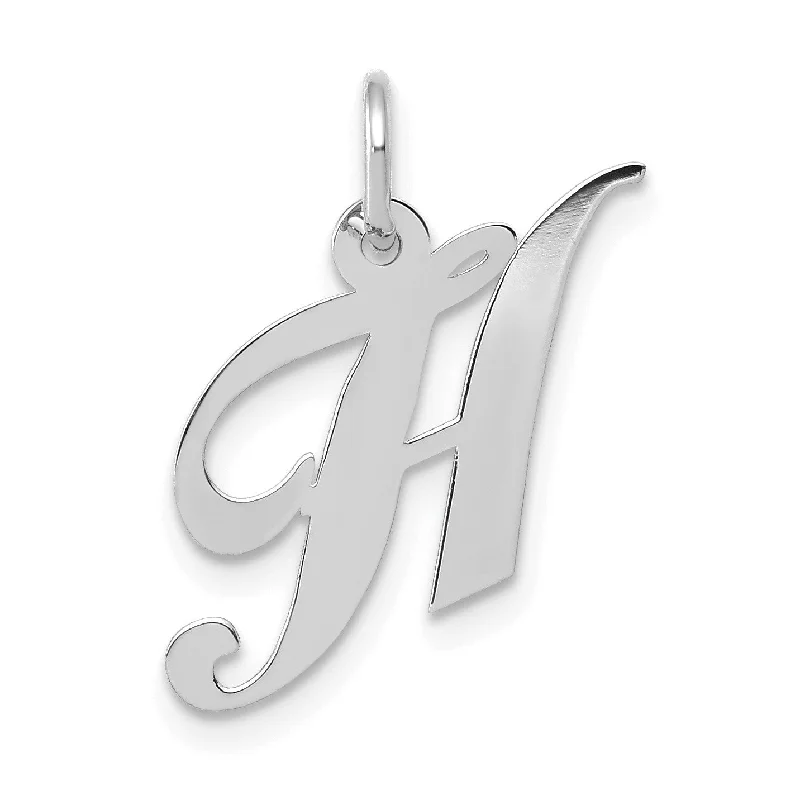 Flash Sale On Stunning Jewelry – Don't Miss Out 14KT White Gold Initial Pendant; Initial H. Chain not Included