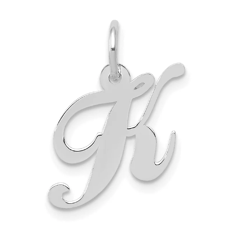 Limited-Time Offer On Elegant Jewelry Pieces 14KT White Gold Initial Pendant; Initial K. Chain not Included