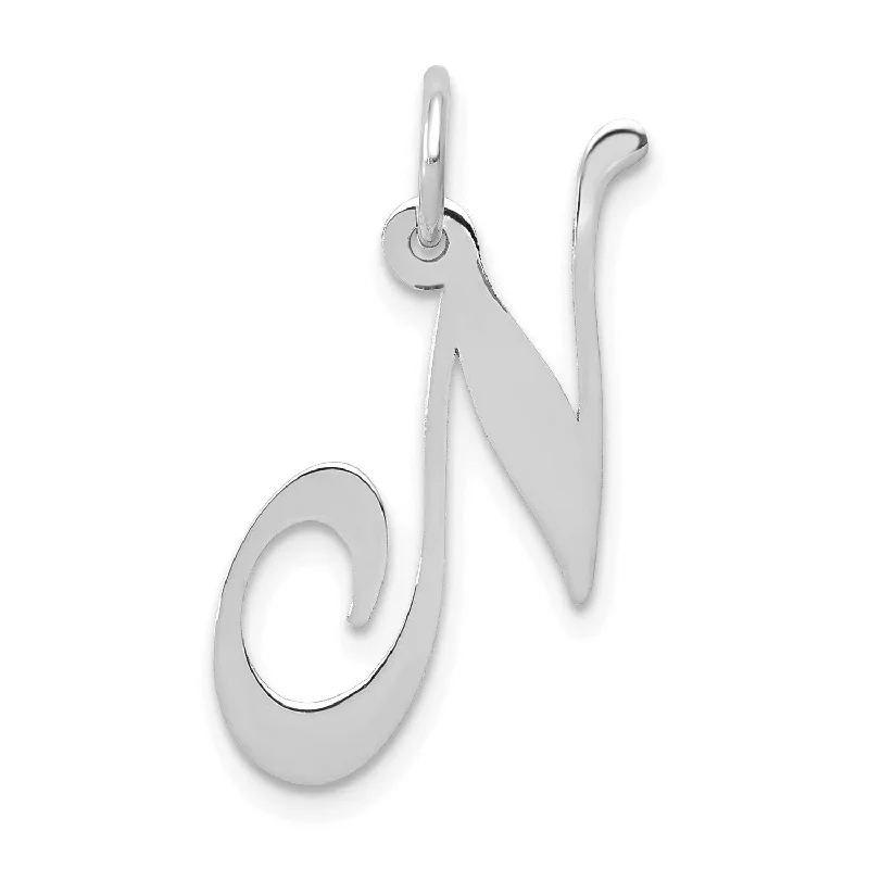 Personalized Jewelry Sale – Meaningful Gifts At Great Prices 14KT White Gold Initial Pendant; Initial N. Chain not Included