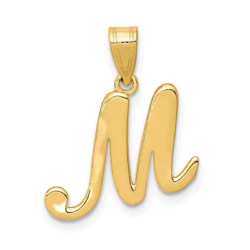 Bestselling Jewelry Now On Sale – Elevate Your Look 14KT Yellow Gold 18X12MM Initial Pendant; Initial M. Chain not Included