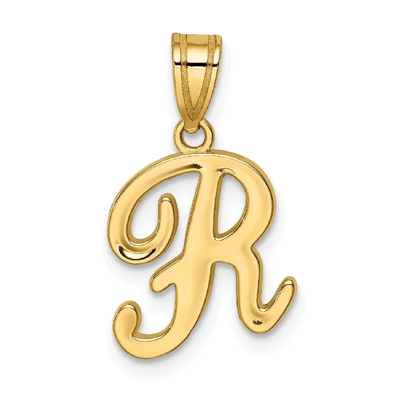 Premium Jewelry At Special Low Prices For A Limited Time 14KT Yellow Gold 18X12MM Initial Pendant; Initial R. Chain not Included