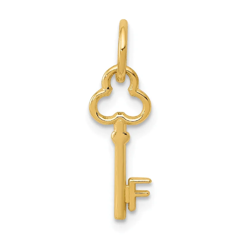 Limited-Time Jewelry Sale – Don't Miss These Deals 14KT Yellow Gold 19X4MM Key Initial Pendant; Initial F. Chain not Included