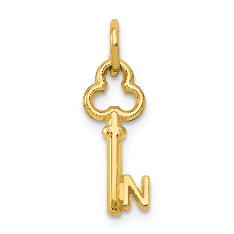 Shop Fine Jewelry With Exclusive Savings 14KT Yellow Gold 19X4MM Key Initial Pendant; Initial N. Chain not Included