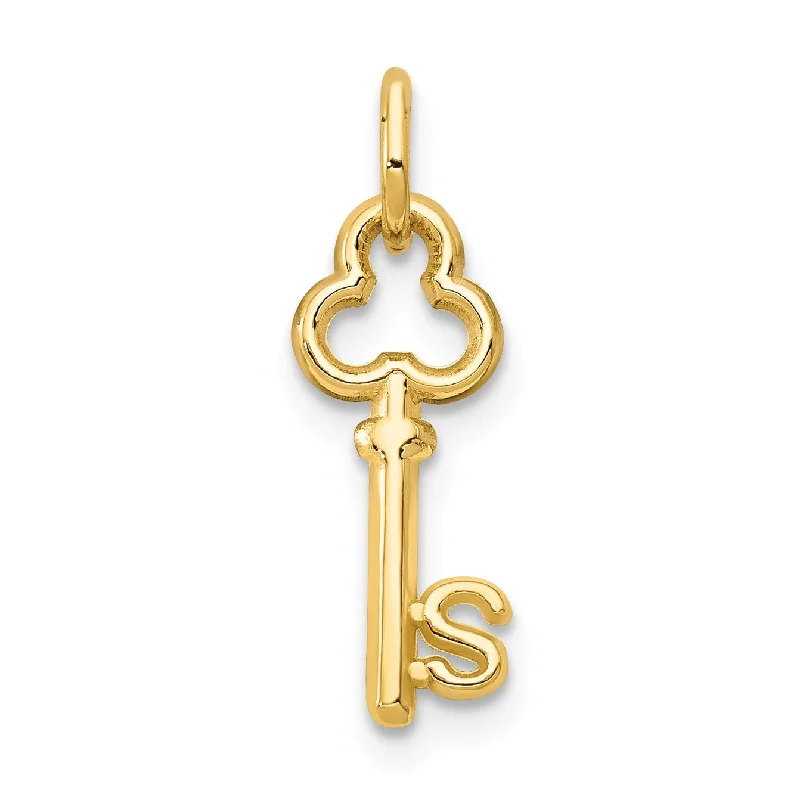 Last Chance To Grab Your Favorite Jewelry At A Discount 14KT Yellow Gold 19X4MM Key Initial Pendant; Initial S. Chain not Included