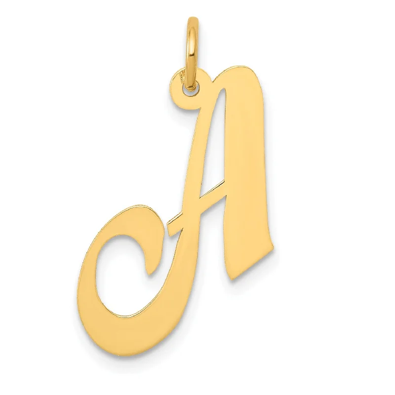 Exclusive Jewelry Sale – Shine For Less 14KT Yellow Gold 20X21MM Initial Pendant; Initial A. Chain not Included